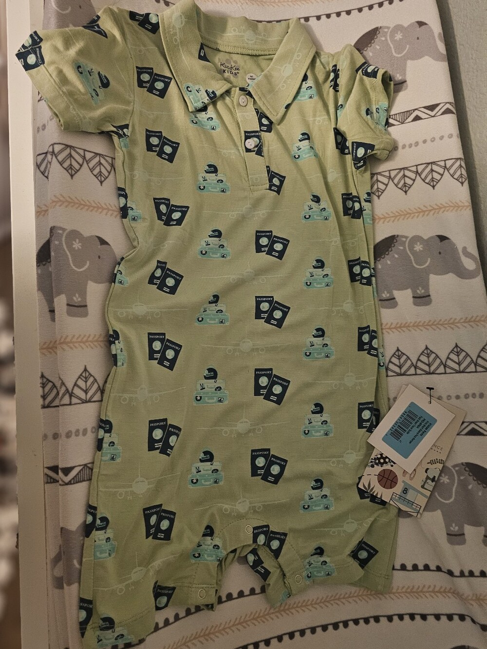 Kickee Bamboo 4t Polo Romper